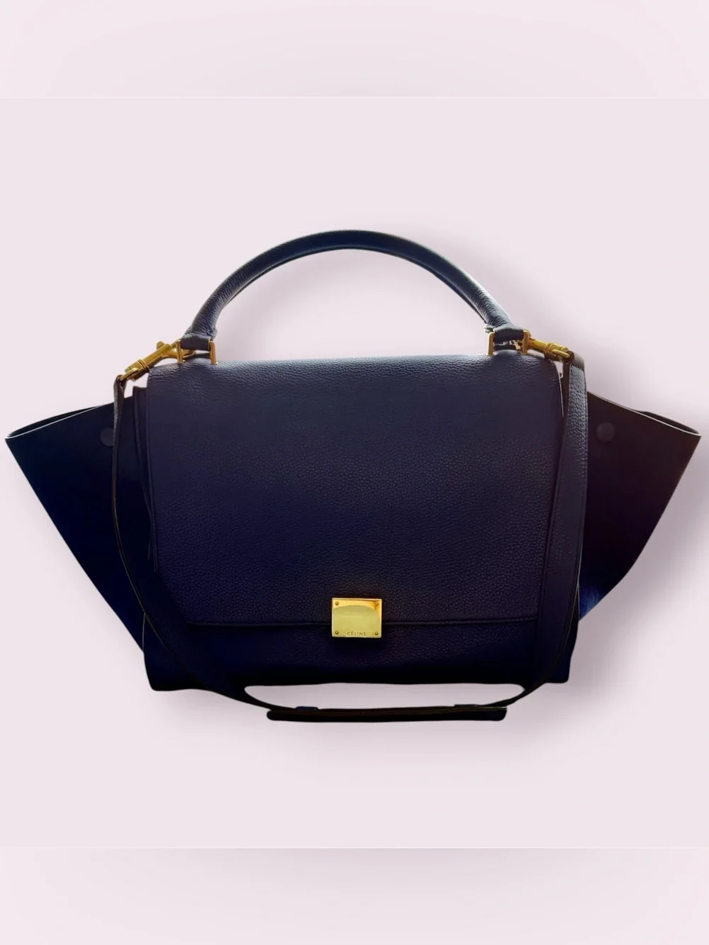 *Never used* Celine Blue Leather Satchel with Gold Hardware